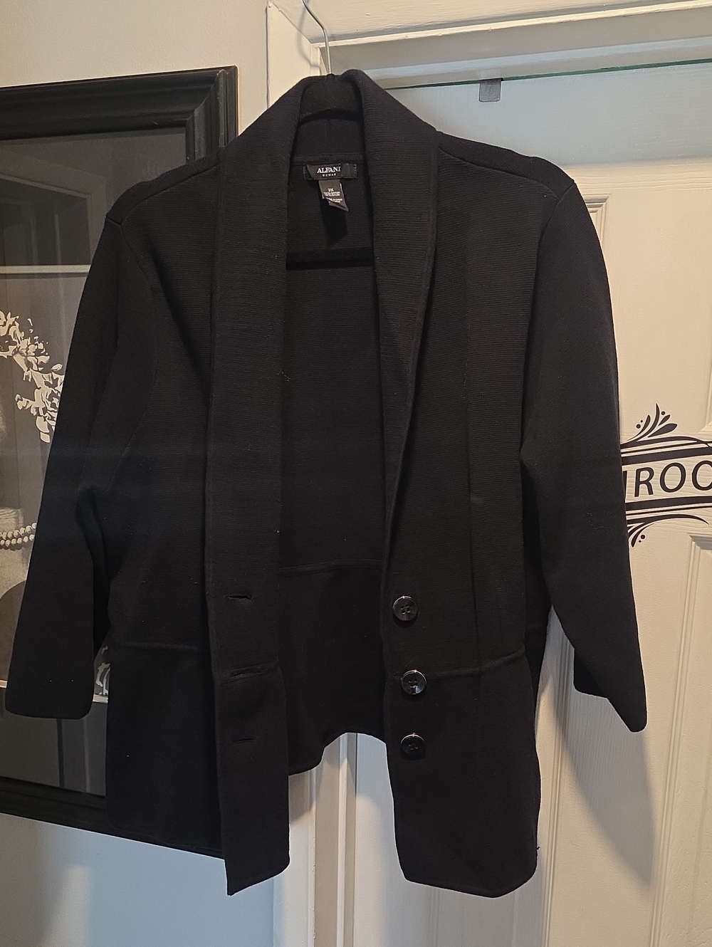 Alfani Black Lightweight Shawl Collar Jacket